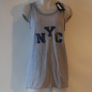 NWT Womens Unsweetened New York Periwinkle Blue NYC Muscle Tank T-Shirt Top L *